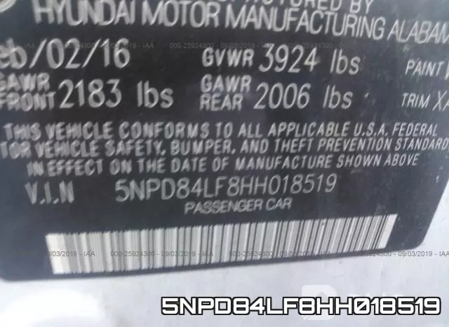 5NPD84LF8HH018519 фото 10