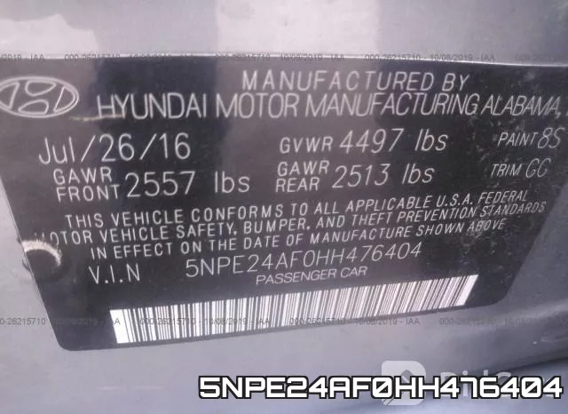 5NPE24AF0HH476404 фото 9