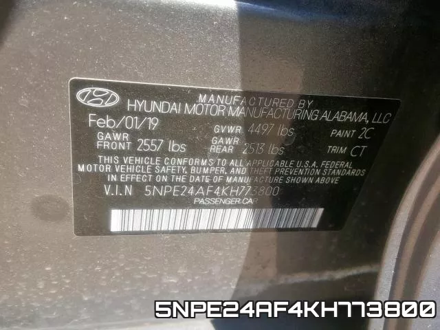 5NPE24AF4KH773800 фото 2