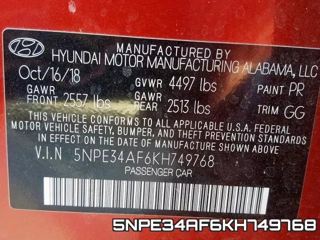 5NPE34AF6KH749768 фото 2