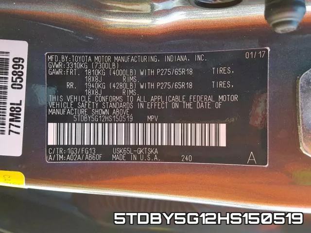 5TDBY5G12HS150519 фото 2