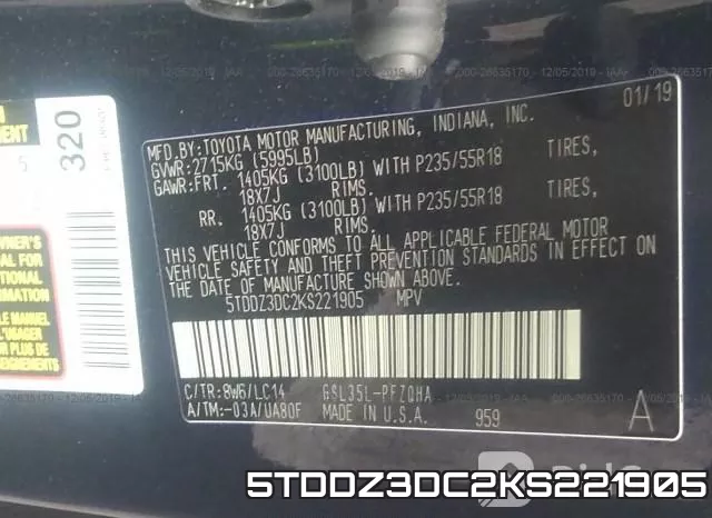 5TDDZ3DC2KS221905 фото 8