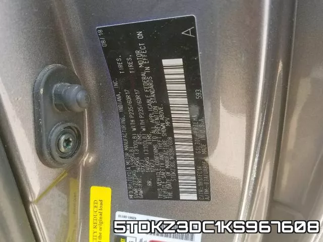 5TDKZ3DC1KS967608 фото 2