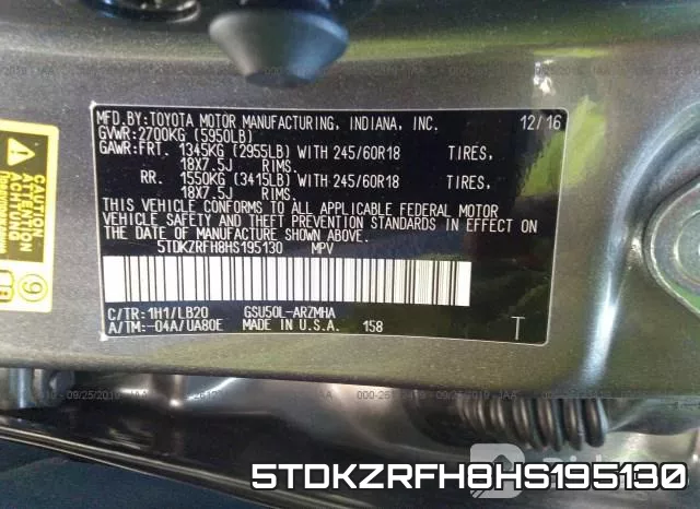 5TDKZRFH8HS195130 фото 9