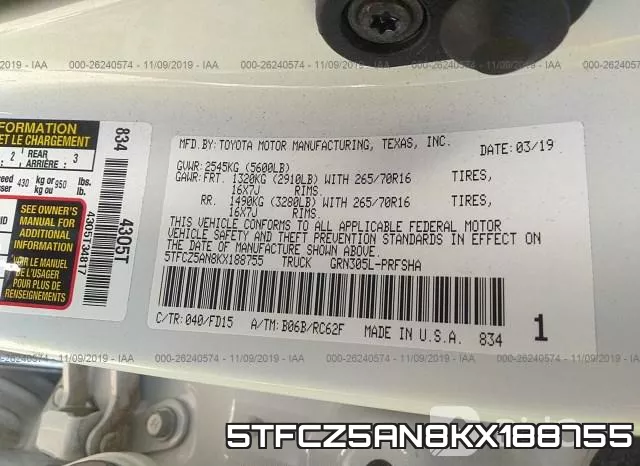 5TFCZ5AN8KX188755 фото 10