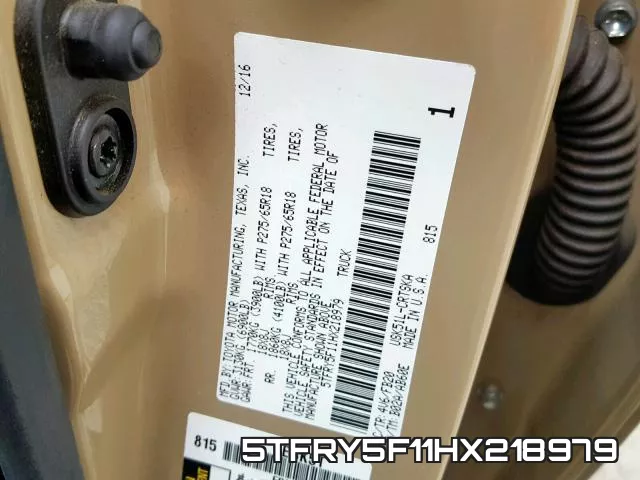 5TFRY5F11HX218979 фото 2