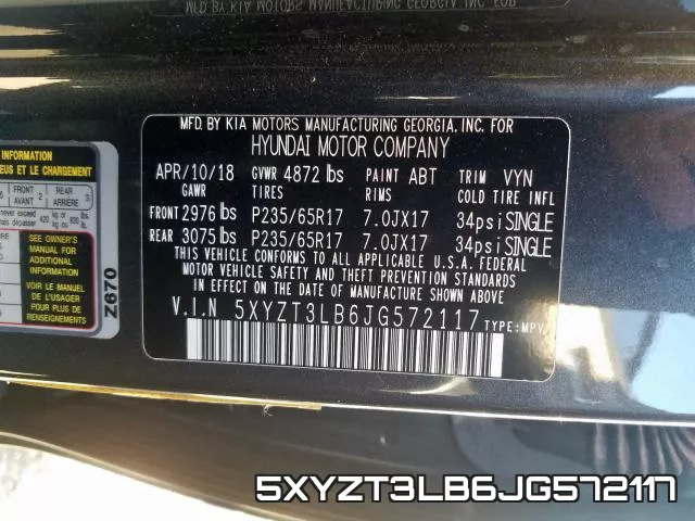 5XYZT3LB6JG572117 фото 2