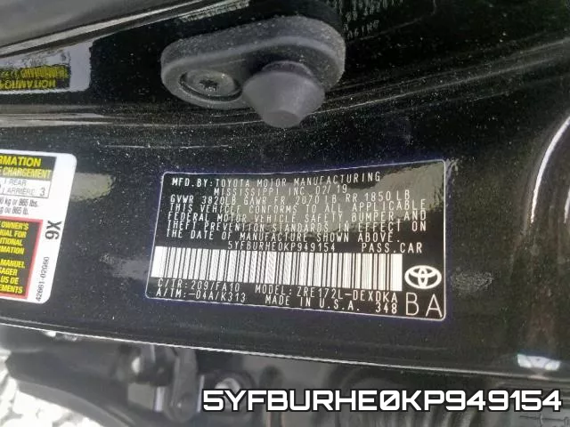 5YFBURHE0KP949154 фото 2