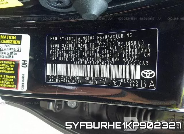 5YFBURHE1KP902327 фото 9