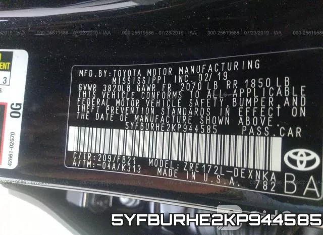5YFBURHE2KP944585 фото 10