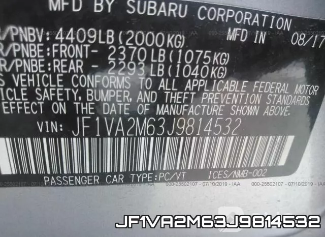 JF1VA2M63J9814532 фото 10