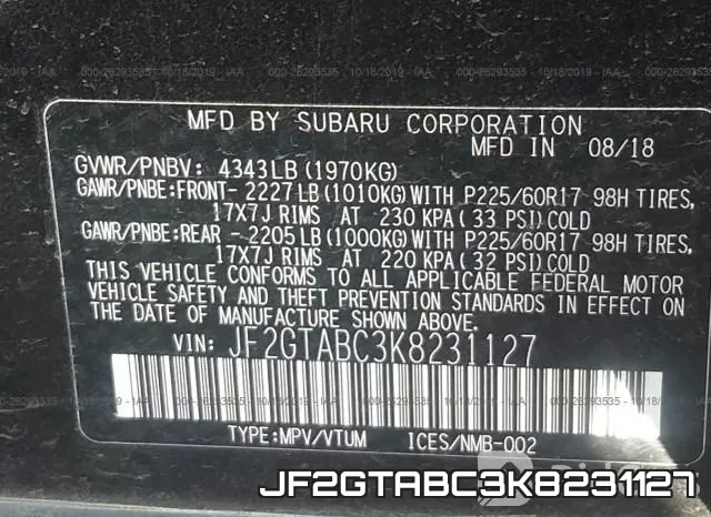 JF2GTABC3K8231127 фото 10