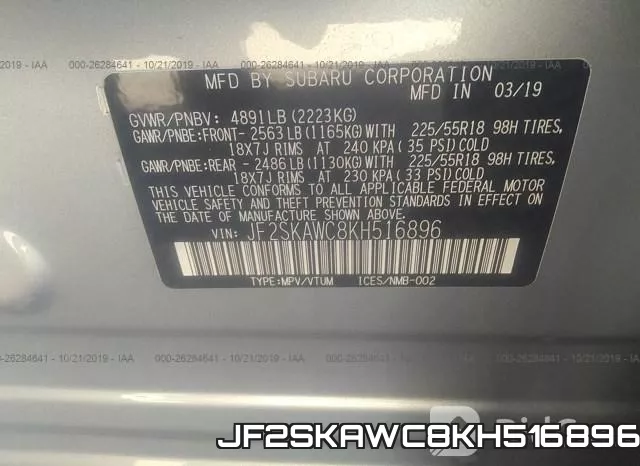 JF2SKAWC8KH516896 фото 10