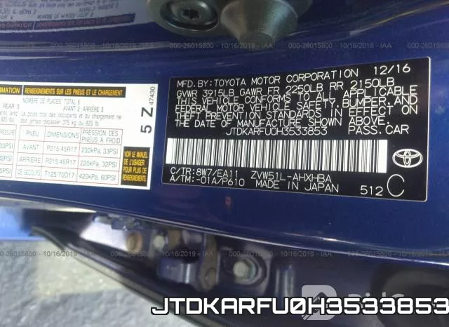 JTDKARFU0H3533853 фото 10