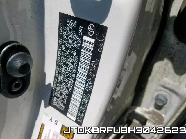 JTDKBRFU8H3042623 фото 2
