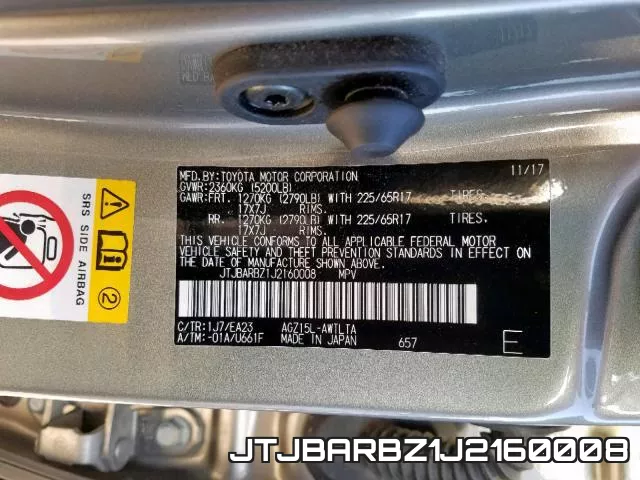 JTJBARBZ1J2160008 фото 2
