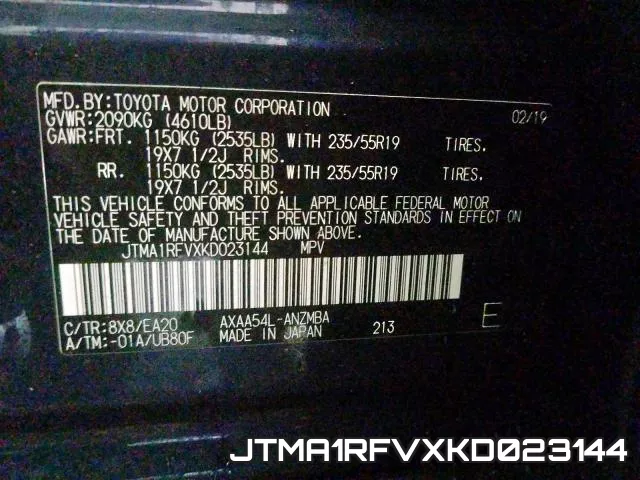 JTMA1RFVXKD023144 фото 2