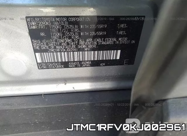 JTMC1RFV0KJ002961 фото 10