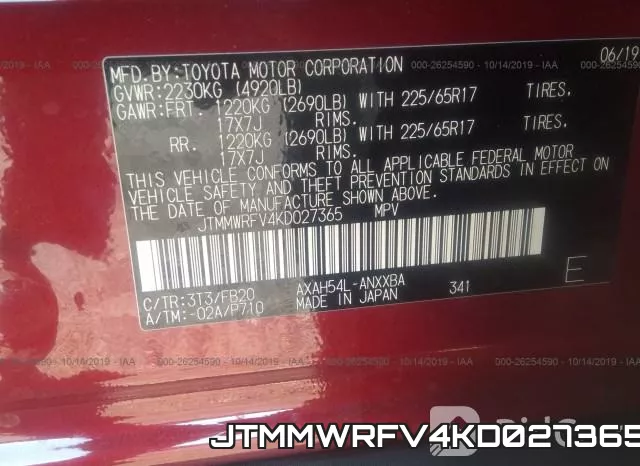 JTMMWRFV4KD027365 фото 10