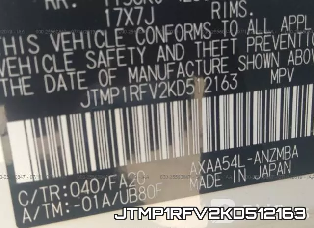 JTMP1RFV2KD512163 фото 9