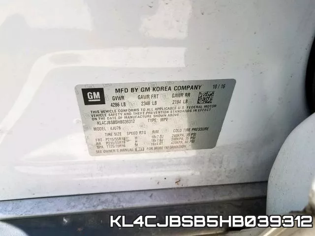 KL4CJBSB5HB039312 фото 2