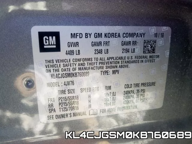 KL4CJGSM0KB760689 фото 2