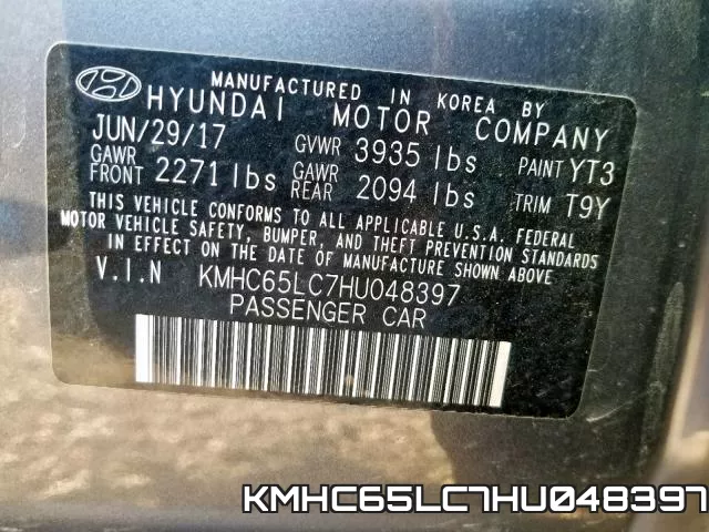 KMHC65LC7HU048397 фото 2