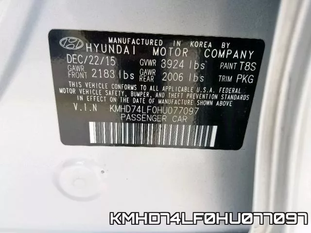 KMHD74LF0HU077097 фото 2