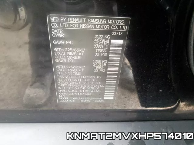 KNMAT2MVXHP574010 фото 2