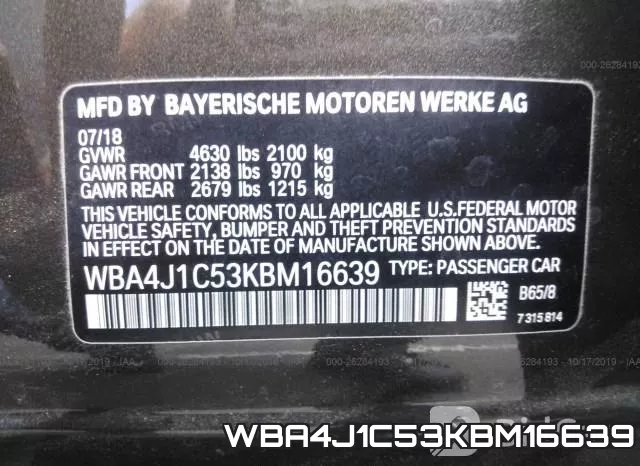 WBA4J1C53KBM16639 фото 10