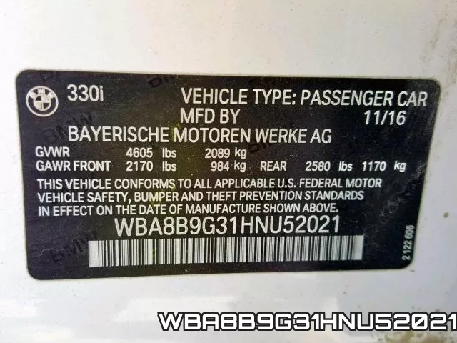 WBA8B9G31HNU52021 фото 2