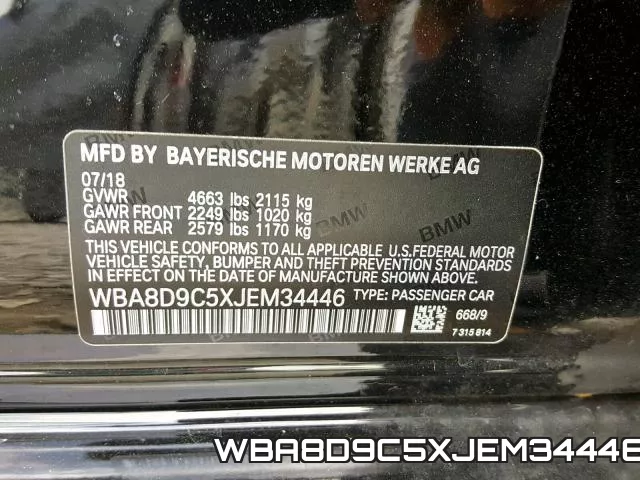 WBA8D9C5XJEM34446 фото 2