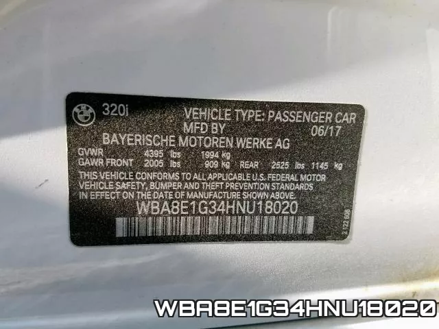 WBA8E1G34HNU18020 фото 2