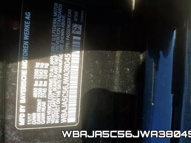 WBAJA5C56JWA38045 фото 2