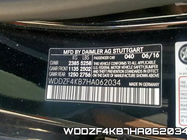 WDDZF4KB7HA062034 фото 2