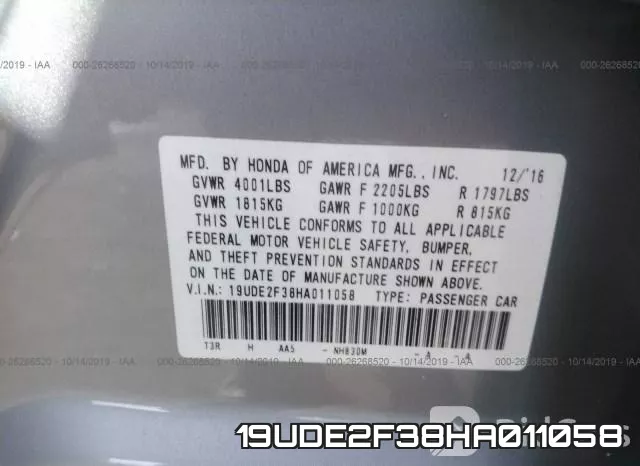 19UDE2F38HA011058 фото 10