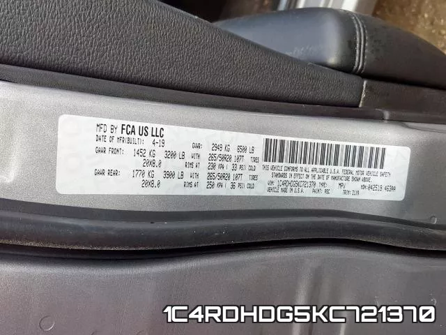 1C4RDHDG5KC721370 фото 2