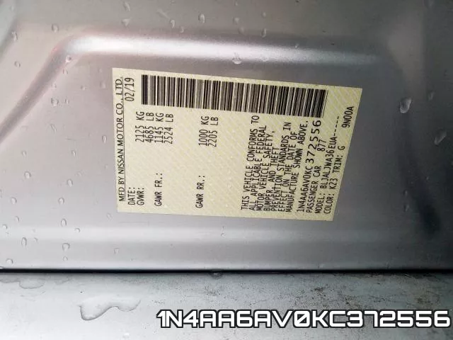 1N4AA6AV0KC372556 фото 2