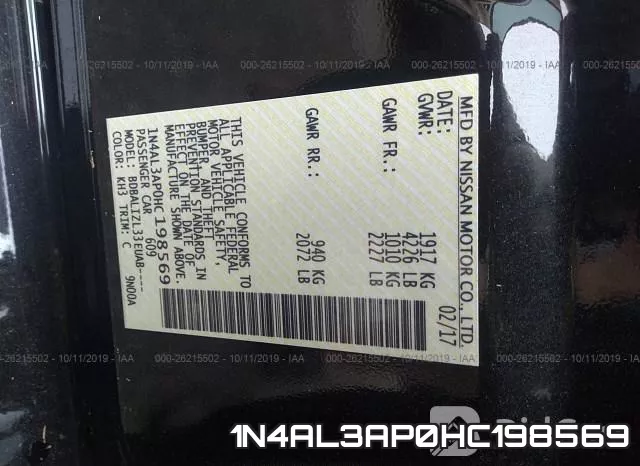 1N4AL3AP0HC198569 фото 10