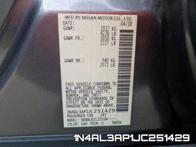 1N4AL3AP1JC251429 фото 2