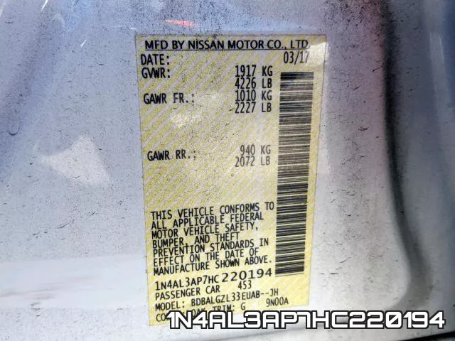 1N4AL3AP7HC220194 фото 2