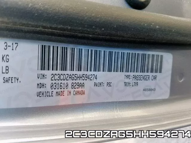 2C3CDZAG5HH594274 фото 2