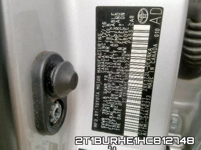 2T1BURHE1HC812748 фото 2