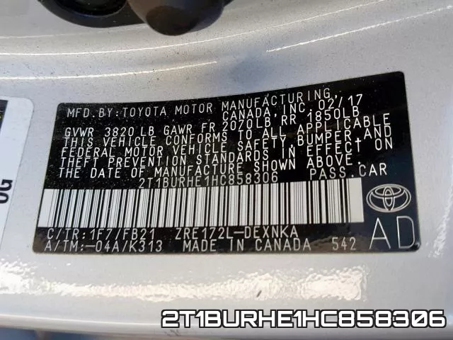 2T1BURHE1HC858306 фото 2