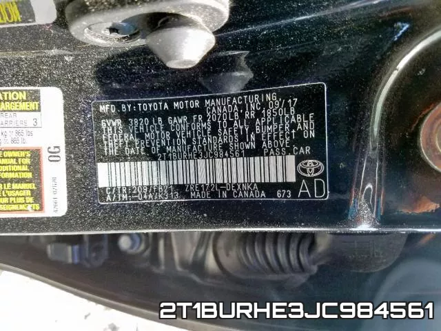 2T1BURHE3JC984561 фото 2