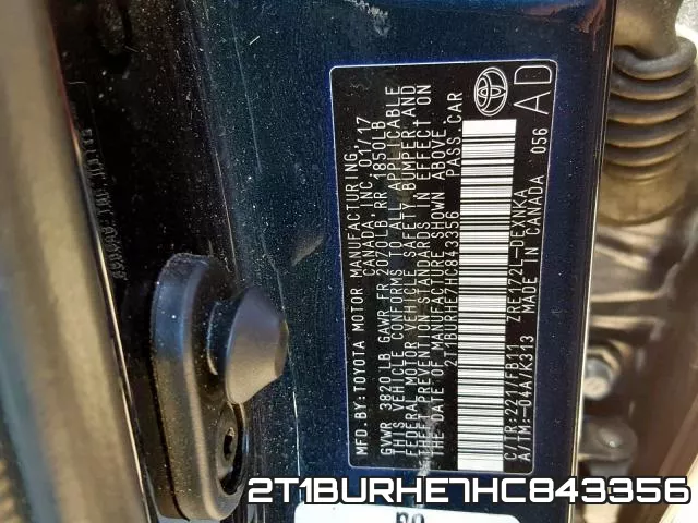 2T1BURHE7HC843356 фото 2