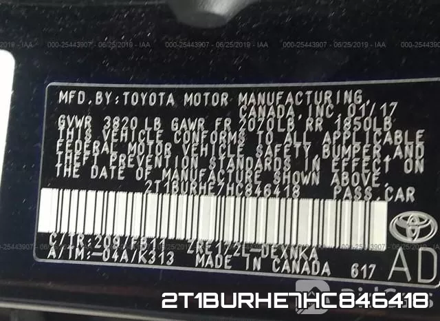 2T1BURHE7HC846418 фото 9