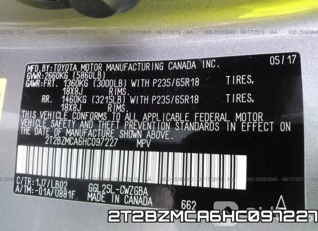 2T2BZMCA6HC097227 фото 10