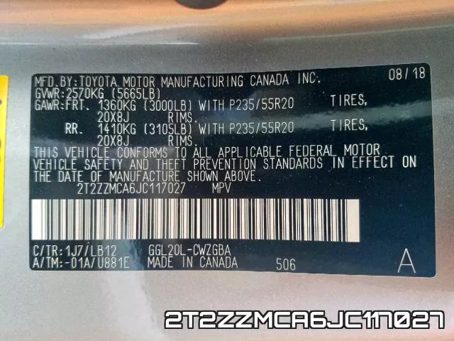 2T2ZZMCA6JC117027 фото 2