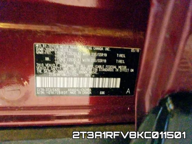 2T3A1RFV8KC011501 фото 2